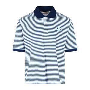 Marni Two-Tone Linen Blend Polo Shirt Men